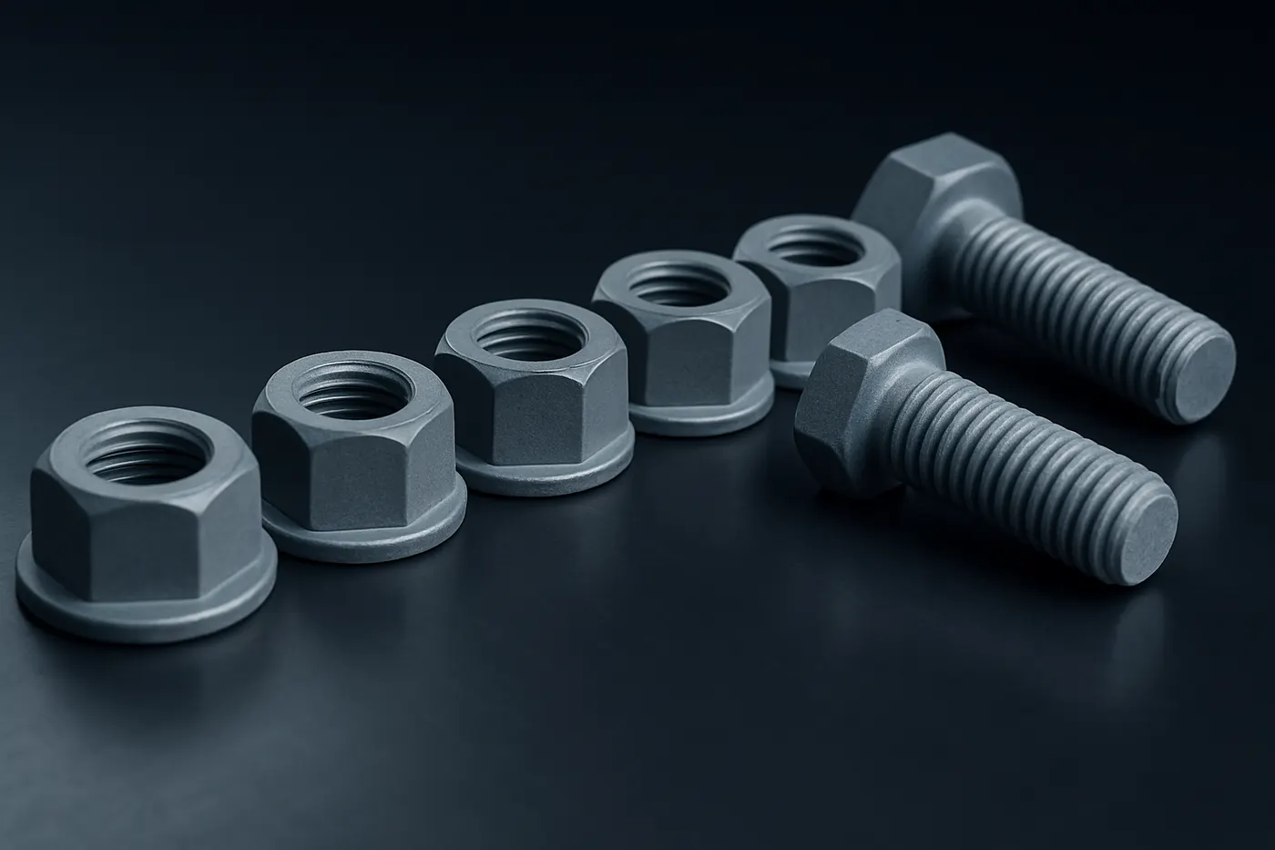 Fasteners after zinc flake coated